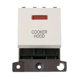 Click MD023PW-CH MiniGrid Polar White Ingot 20A Twin Width 2 Pole Neon COOKER HOOD Switch Module