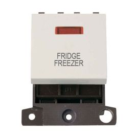 Click MD023PW-FF MiniGrid Polar White Ingot 20A Twin Width 2 Pole Neon FRIDGE FREEZER Switch Module