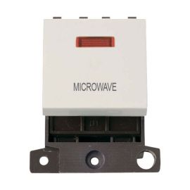 Click MD023PW-MW MiniGrid Polar White Ingot 20A Twin Width 2 Pole Neon MICROWAVE Switch Module