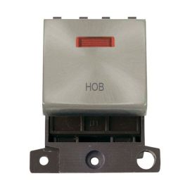 Click MD023SC-HB MiniGrid Satin Chrome Ingot 20A Twin Width 2 Pole Neon HOB Switch Module image
