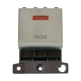 Click MD023SS-FD MiniGrid Stainless Steel Ingot 20A Twin Width 2 Pole Neon FRIDGE Switch Module image