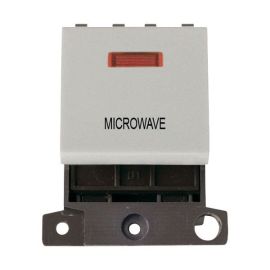 Click MD023WH-MW MiniGrid Click White Ingot 20A Twin Width 2 Pole Neon MICROWAVE Switch Module