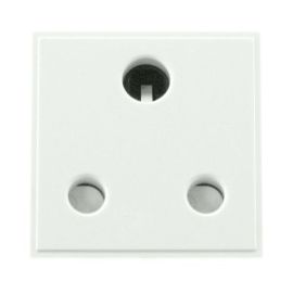 Click MM033WH New Media Polar White 15A Round Pin Socket Outlet Module image