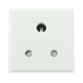 Click MM038WH New Media Polar White 5A Round Pin Socket Outlet Module image