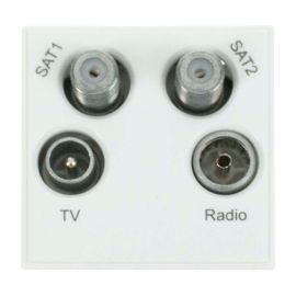 Click MM440WH New Media Polar White Triplexed TV Radio Sat 1 Sat 2 Module