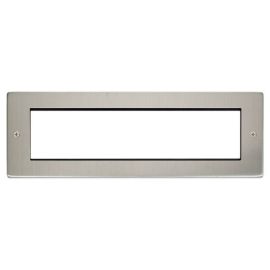 Click MP608SS New Media Stainless Steel 8 Aperture Unfurnished Front Plate Yoke image