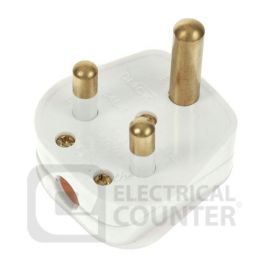 White 15A Round Pin Rewireable Plug