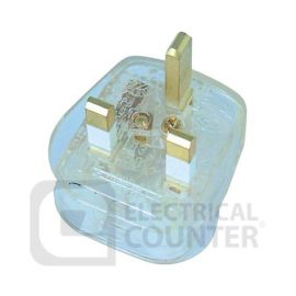 13A Transparent Plug Top (13A Fused) Fast Fit Clear