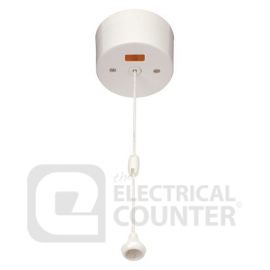 16A DP Pull Cord Polar White Switch with Neon