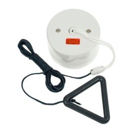 Click PRC216AG Mode Part M Polar White 16A Neon 2 Pole Pull Cord Switch - Grey Cord and Bangles image
