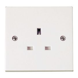 Click PRW030 Polar White 1 Gang 13A Unswitched Socket