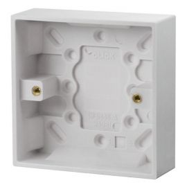 Click PRW081 Polar White 1 Gang 25mm Deep Pattress Box
