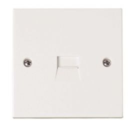 Click PRW119 Polar White 1 Gang Master Telephone Outlet image