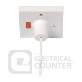 45A Double Pole Pullcord Switch with Mechanical 'On/Off' & Neon