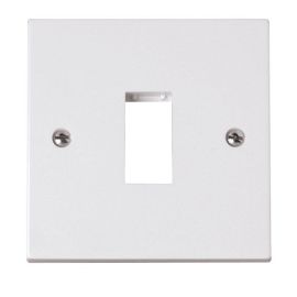 Click PRW401 20 Pack MiniGrid White 1 Gang 1 Aperture Polar Unfurnished Front Plate (20 Pack, 1.01 each)