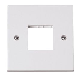 Click PRW402 MiniGrid White 1 Gang 2 Aperture Polar Unfurnished Front Plate