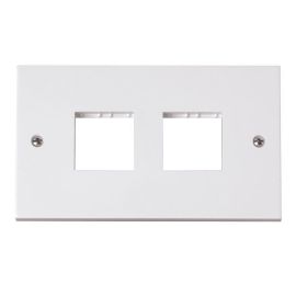 Click PRW404 MiniGrid White 2 Gang 2x2 Aperture Polar Unfurnished Front Plate image