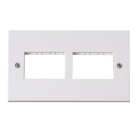 Click PRW406 MiniGrid White 2 Gang 2x3 Aperture Polar Unfurnished Front Plate image