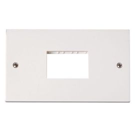 Click PRW432 MiniGrid White 2 Gang 3 Aperture Polar Unfurnished Front Plate