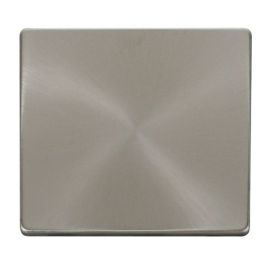 Click SCP060BS Definity Brushed Steel Screwless 1 Gang Blank Cover Plate image