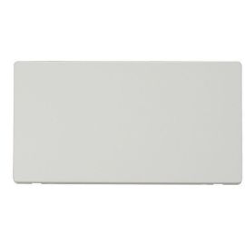 Click SCP061MW Definity Metal White Screwless 2 Gang Blank Cover Plate image