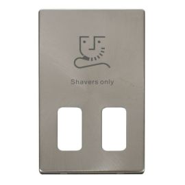 Click SCP100BS Definity Brushed Steel Screwless Dual Voltage Shaver Socket Cover Plate image