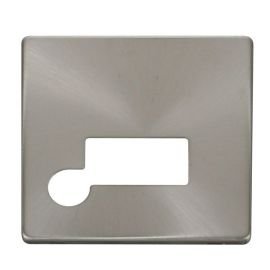 Click SCP150BS Brushed Steel Definity Screwless 13A Flex Outlet Fused Spur Unit Cover Plate image
