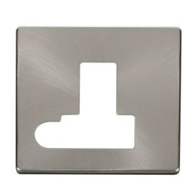 Click SCP151BS Brushed Steel Definity Screwless 13A Flex Outlet Switched Fused Spur Unit Cover Plate image