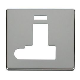 Click SCP152CH Polished Chrome Definity Screwless 13A Flex Outlet Neon Switched Fused Spur Unit Cover Plate image