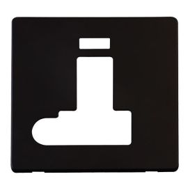 Click SCP152MB Definity Metal Black Screwless 13A Flex Outlet Neon Switched Fused Spur Unit Cover Plate image