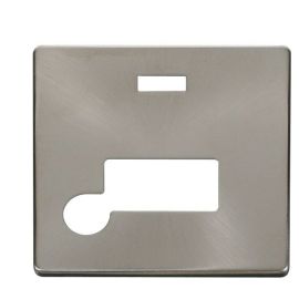Click SCP153BS Brushed Steel Definity Screwless 13A Flex Outlet Neon Fused Spur Unit Cover Plate image