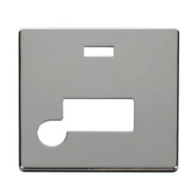 Click SCP153CH Polished Chrome Definity Screwless 13A Flex Outlet Neon Fused Spur Unit Cover Plate image