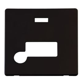 Click SCP153MB Definity Metal Black Screwless 13A Flex Outlet Neon Fused Spur Unit Cover Plate image