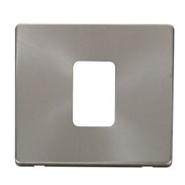 Click SCP200BS Brushed Steel Definity Screwless 45A Switch Cover Plate image
