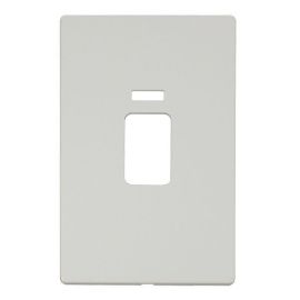 Click SCP203MW Matt White Definity Screwless 45A Neon Vertical Switch Cover Plate image