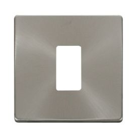Click SCP20401BS GridPro Brushed Steel Screwless 1 Gang Definity Front Plate image