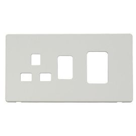 Click SCP204MW Matt White Definity Screwless 45A Switch and Switched Socket Cover Plate image