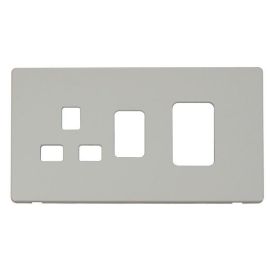 Click SCP204PW Polar White Definity Screwless 45A Switch and Switched Socket Cover Plate