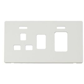 Click SCP205MW Matt White Definity Screwless 45A Switch and Neon Switched Socket Cover Plate image