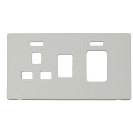 Click SCP205PW Polar White Definity Screwless 45A Switch and Neon Switched Socket Cover Plate image