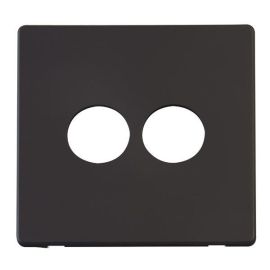 Click SCP222BK Matt Black Definity Screwless 2 Gang Toggle Switch Cover Plate