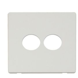 Click SCP222MW Matt White Definity Screwless 2 Gang Toggle Switch Cover Plate image