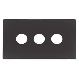 Click SCP223BK Matt Black Definity Screwless 3 Gang Toggle Switch Cover Plate