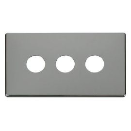 Click SCP223CH Polished Chrome Definity Screwless 3 Gang Toggle Switch Cover Plate image