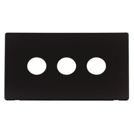 Click SCP223MB Definity Metal Black Screwless 3 Gang Toggle Switch Cover Plate image