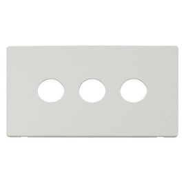 Click SCP223MW Matt White Definity Screwless 3 Gang Toggle Switch Cover Plate image