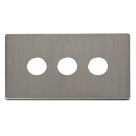 Click SCP223SS Stainless Steel Definity Screwless 3 Gang Toggle Switch Cover Plate image