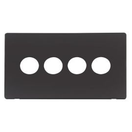 Click SCP224BK Matt Black Definity Screwless 4 Gang Toggle Switch Cover Plate