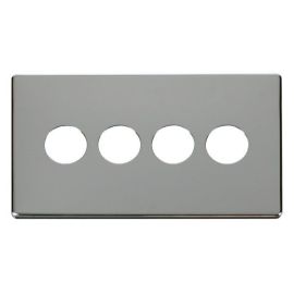 Click SCP224CH Polished Chrome Definity Screwless 4 Gang Toggle Switch Cover Plate image
