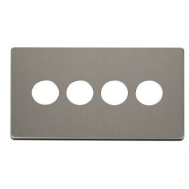 Click SCP224SS Stainless Steel Definity Screwless 4 Gang Toggle Switch Cover Plate image